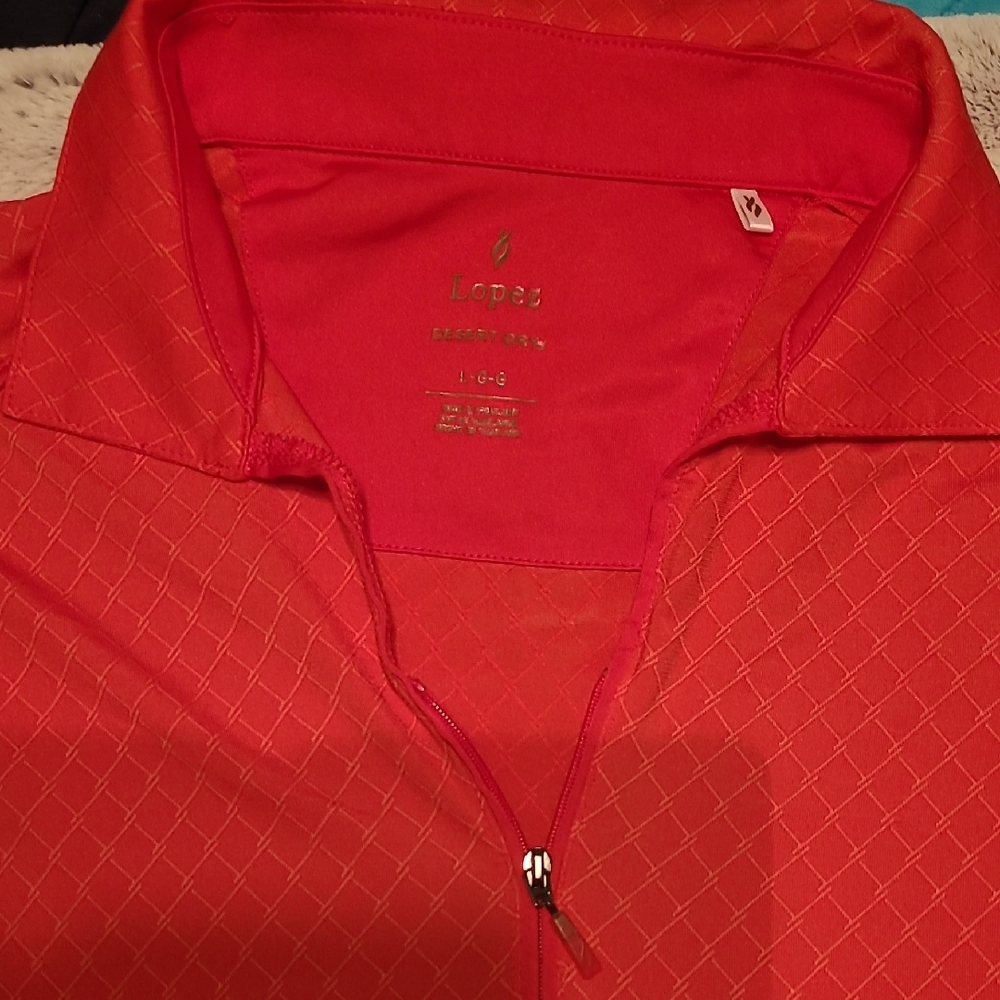 Orange Lopez Zip-Up Polo Shirt